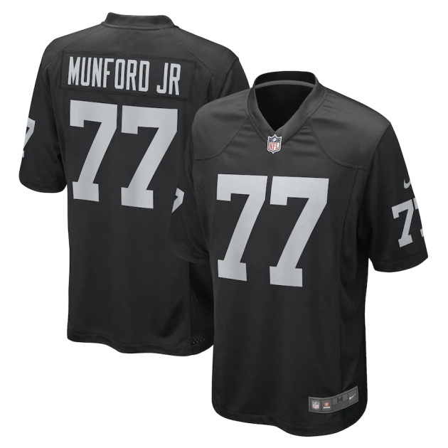 mens nike thayer munford jr black las vegas raiders game player jersey